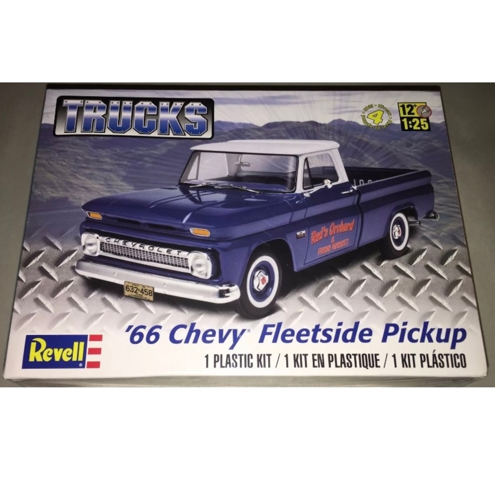 NWT Revell '66 Chevy Fleetside Pickup 1:25 Scale Plastic Model Kit